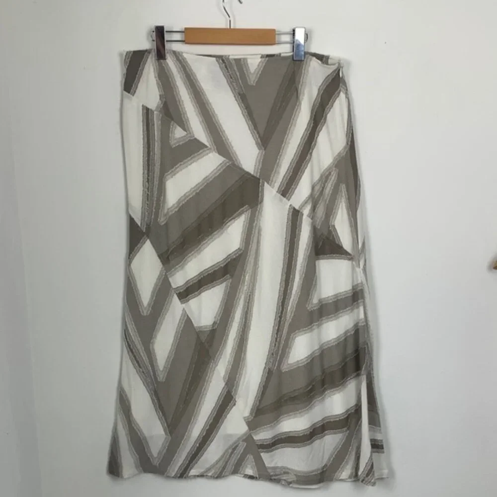 Tribal Patchwork A-Line Midi Skirt - Picture 3 of 9